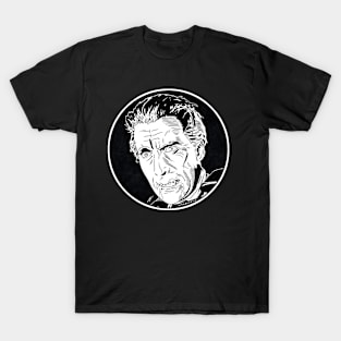 DRACULA (1958) (Circle Black and White) T-Shirt